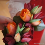 bruidsboeket bruidsmeisjes rood oranje tulpen bruidsboeket bruidsmeisjes rood oranje tulpen